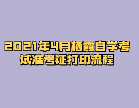 2021年4月栖霞自学考试准考证打印流程